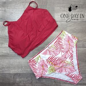 CharmLeaks High Waist High Neck Bikini Swimsuit Size XL